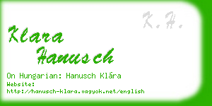 klara hanusch business card